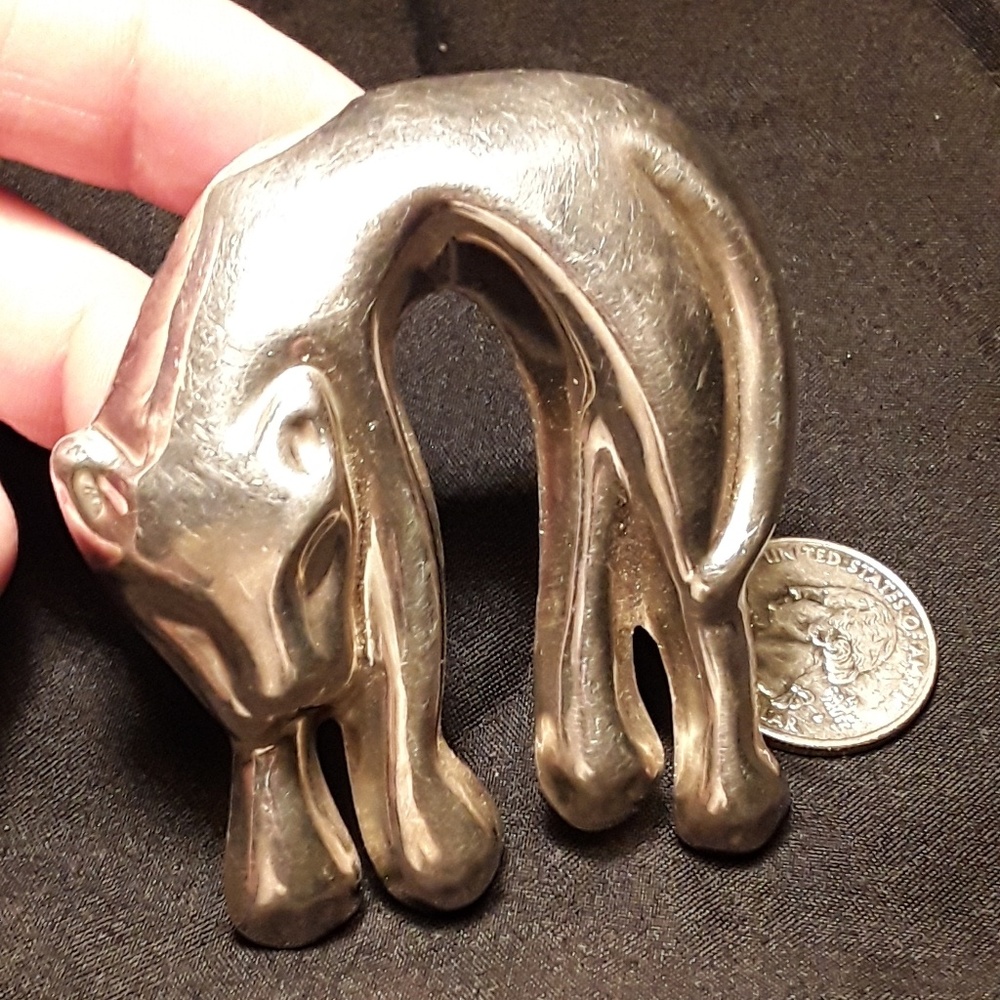 Large vintage 925 cat pin plus pendant